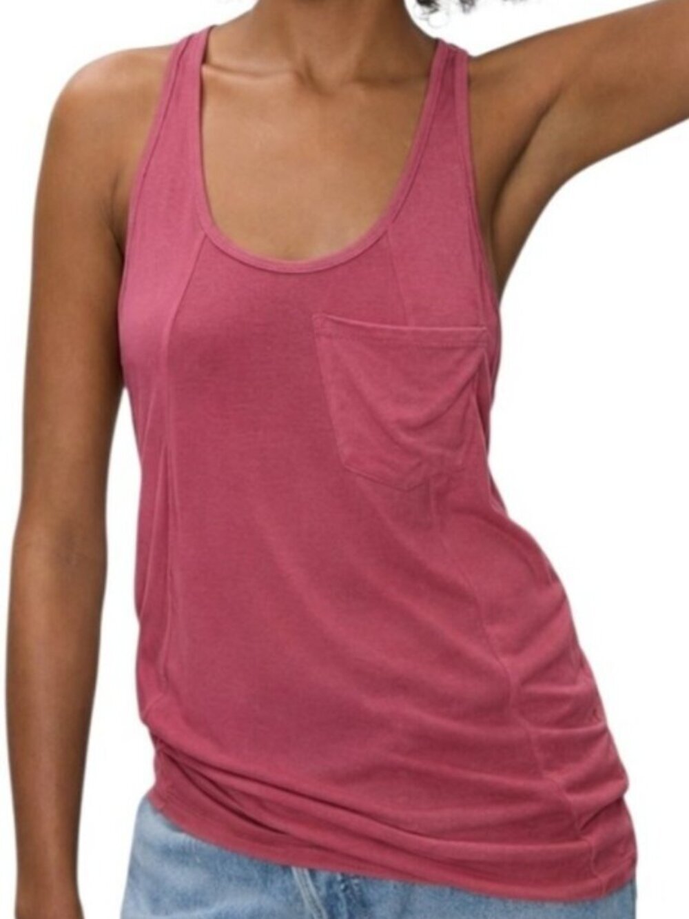Aritzia Babaton Sami Tank Rose Womens Small Racerback Relaxed Fit Pocket